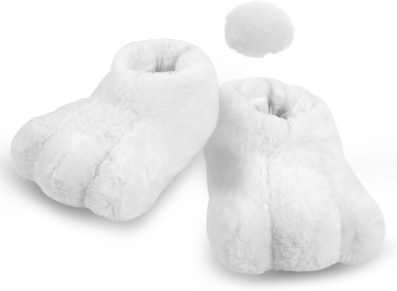yeload Adults & Kids Rabbit Slippers, Unisex White Bunny Feet Shoes for Easter, Costume Party, Cosplay, Stage Performances - Image 1